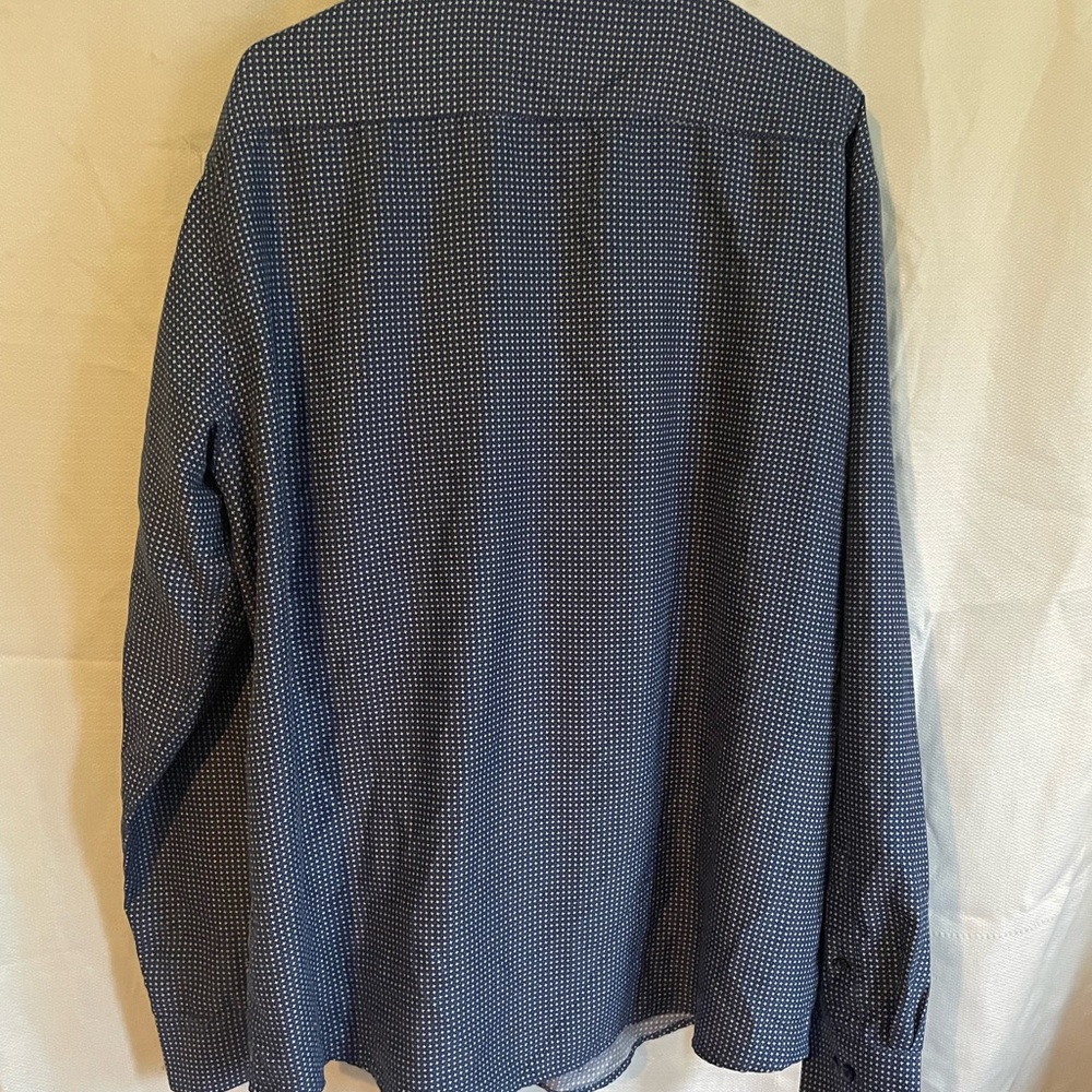Blue Patterned Button-Up Shirt - Picture 9 of 9